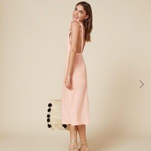 NWT Lorikeet Reformation Pink Linen Midi Dress